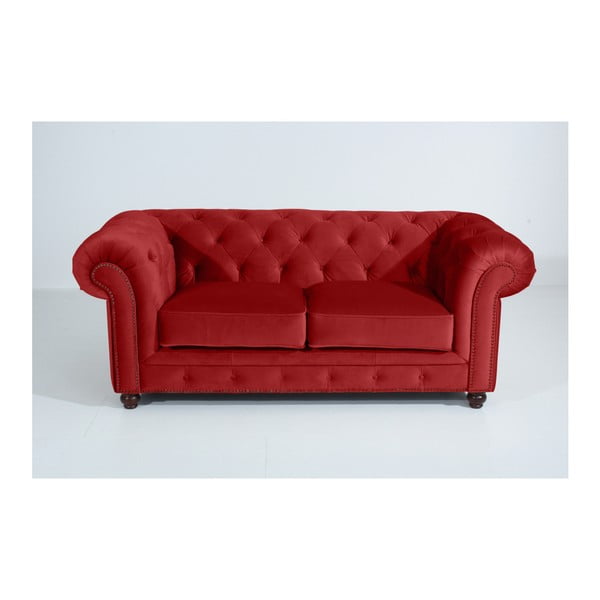 Ķieģeļu sarkans Max Winzer Orleans Velvet dīvāns, 196 cm