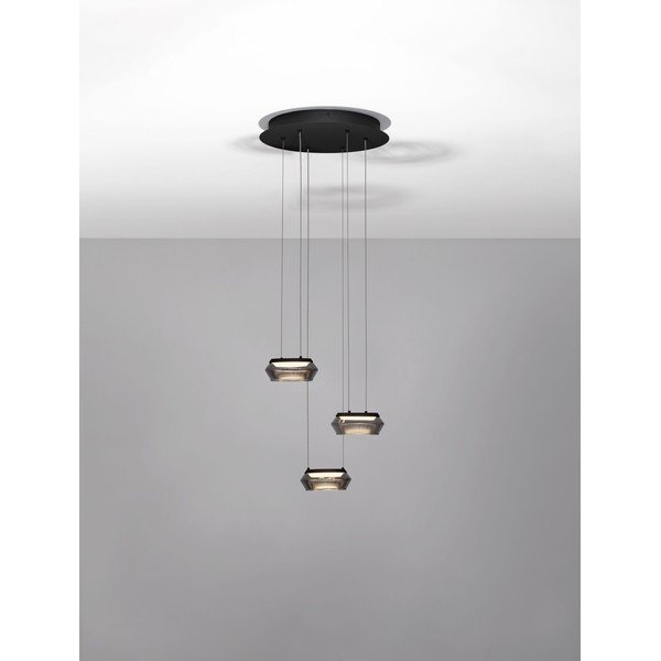 Matēti melna stikla LED piekaramā lampa ar regulējamu spilgtumu ø 35 cm Jailyn – Nova Luce-image-4