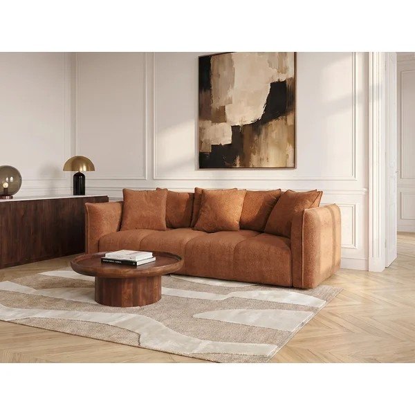 Oranžs dīvāns no šenila auduma Harlem – Bobochic Paris-image-3