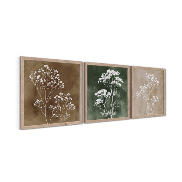 Gleznas (3 gab.) 30x30 cm Floral Imprint – Styler-image-3