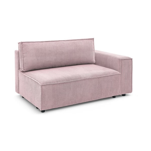 Gaiši rozā velveta modulārais dīvāns (ar labo stūri) Nihad modular – Bobochic Paris