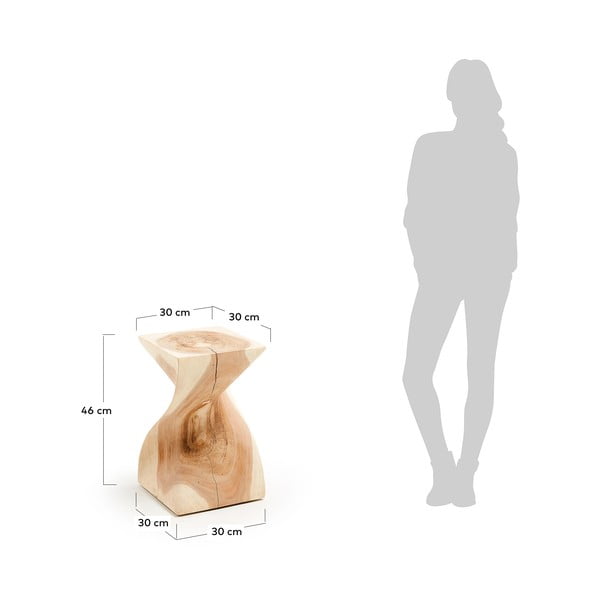 Mungura masīvkoka sānu galdiņš 30x30 cm Hakon – Kave Home-image-4