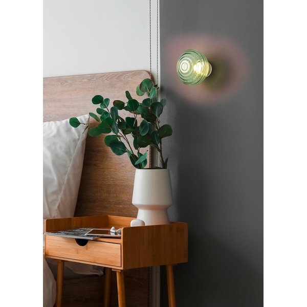 Zaļa stikla LED sienas lampa ar USB ø 15,5 cm Earl – Reality-image-2