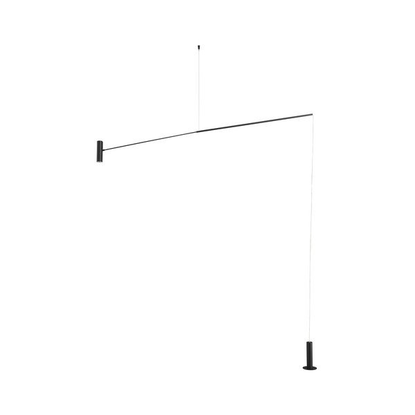 Matēti melna metāla LED stāvlampa (augstums 250 cm) Voice – Nova Luce