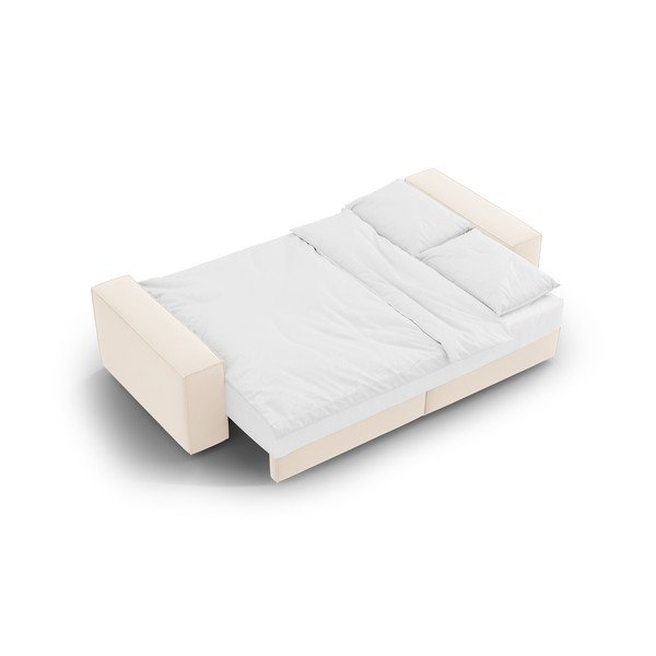 Bēšs samta salokāms/ar uzglabāšanas vietu dīvāns 247 cm Jodie – Micadoni -image-4
