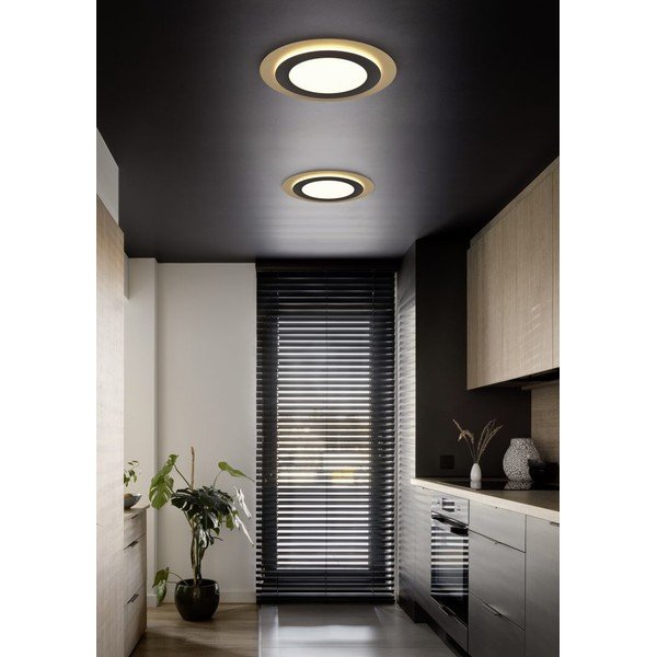 Melna/zelta krāsas LED griestu lampa ar regulējamu spilgtumu ø 45 cm Morgan – Trio-image-3