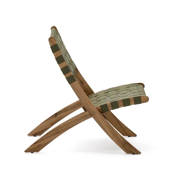 Zaļš masīvkoka dārza atpūtas krēsls Chabeli – Kave Home-image-3