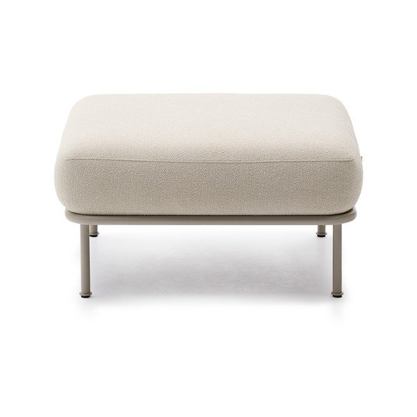 Bēšs kāju soliņš no buklē auduma Aurum – Kave Home