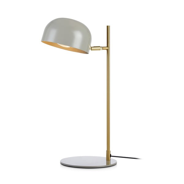Pelēka galda lampa ar vara krāsas statīvu Markslöjd Pose