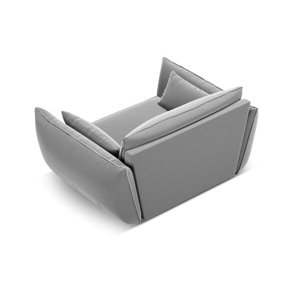 Gaiši pelēks samta atpūtas krēsls Vanda – Mazzini Sofas-image-3