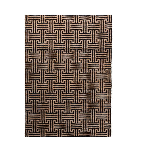 Melns/dabīga toņa ar rokām darināts paklājs no džutas maisījuma 120x170 cm Meander Jute – Flair Rugs