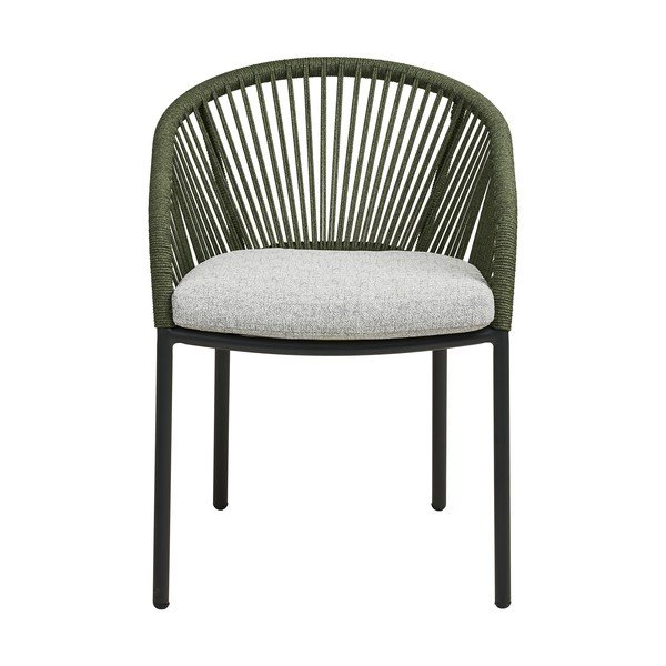 Zaļš metāla/polsterēts dārza krēsls Novella – House Nordic-image-2