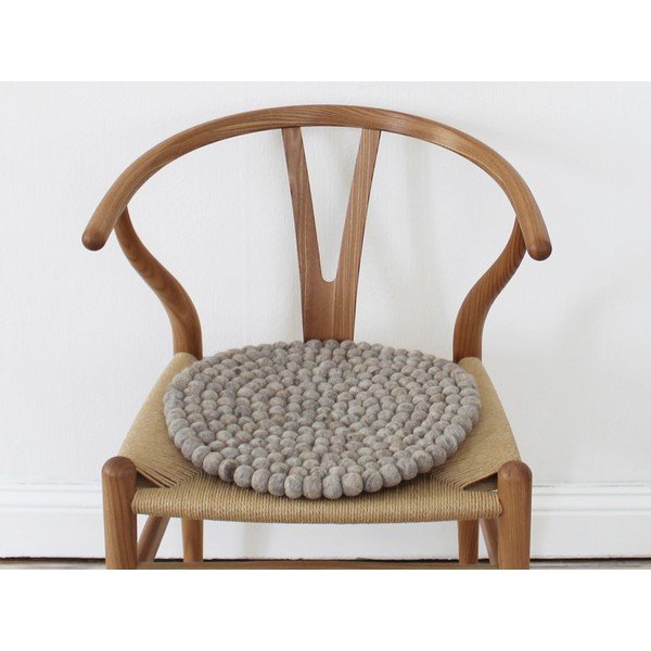 Smilšu brūns vilnas bumbiņu paliktnis krēslam Wooldot Ball Chair Pad, ⌀ 39 cm-image-2