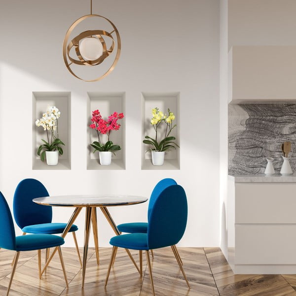 3 3D sienas uzlīmju komplekts Ambiance Orchids-image-1