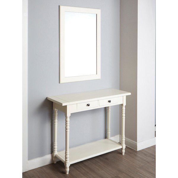 Ziloņkaula krāsas priedes masīvkoka konsoles galds 35x96 cm Heritage – Premier Housewares-image-1