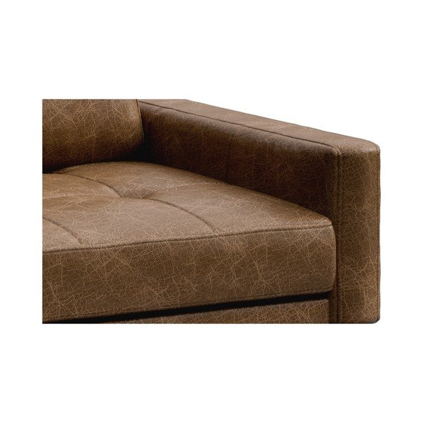 Konjaka brūnas ādas stūra dīvāns MESONICA Musso Tufted, kreisais stūris-image-4