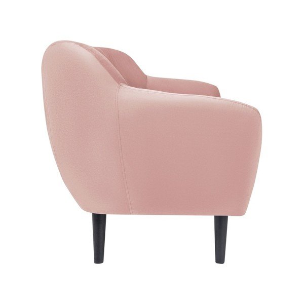 Gaiši rozā dīvāns diviem Mazzini Sofas Toscane, melnas kājas-image-2