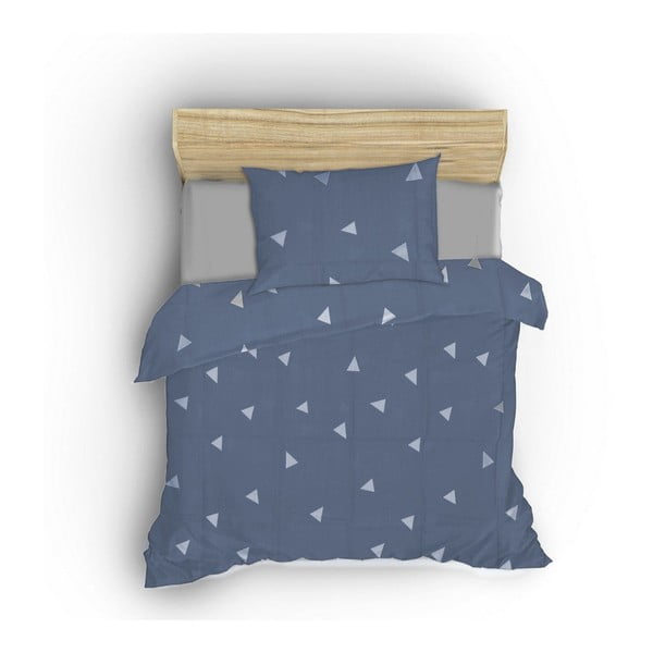 Zila divguļamā gultas veļa 200x200 cm Üçgen – Mijolnir