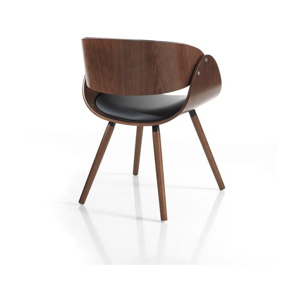 Melns/tumši brūns polsterēts ēdamistabas krēsls ar roku balstiem Visby Evo – Tomasucci-image-3