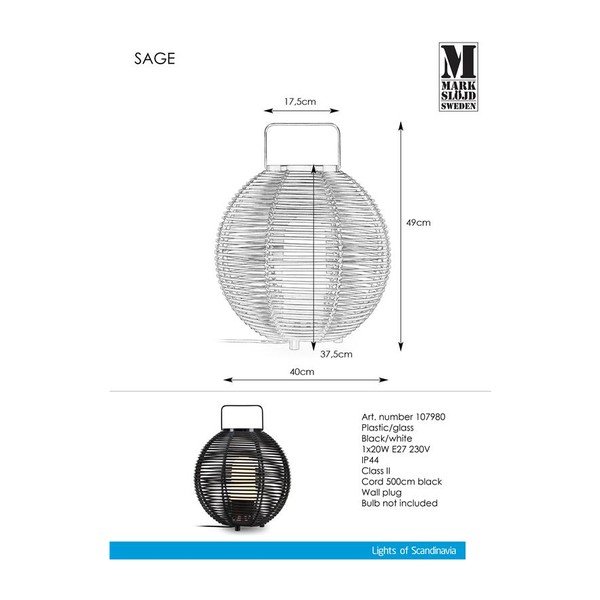 Melna galda lampa Markslöjd Sage-image-3
