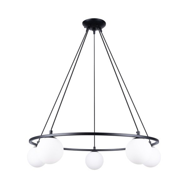 Balta/melna piekaramā lampa ar stikla abažūru Umerta – Sollux