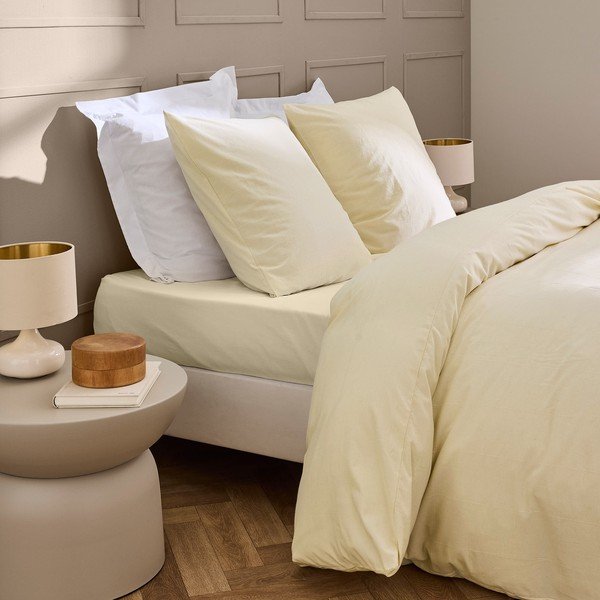 Ziloņkaula krāsas palags 140x190 cm Linella – douceur d'intérieur