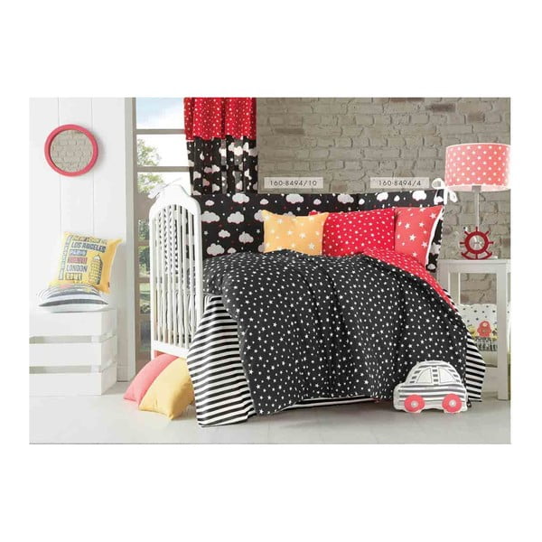 Sarkans bērnu spilvens ar kokvilnu Mike & Co. NEW YORK Pillow Toy Panda, 25 x 36 cm-image-2