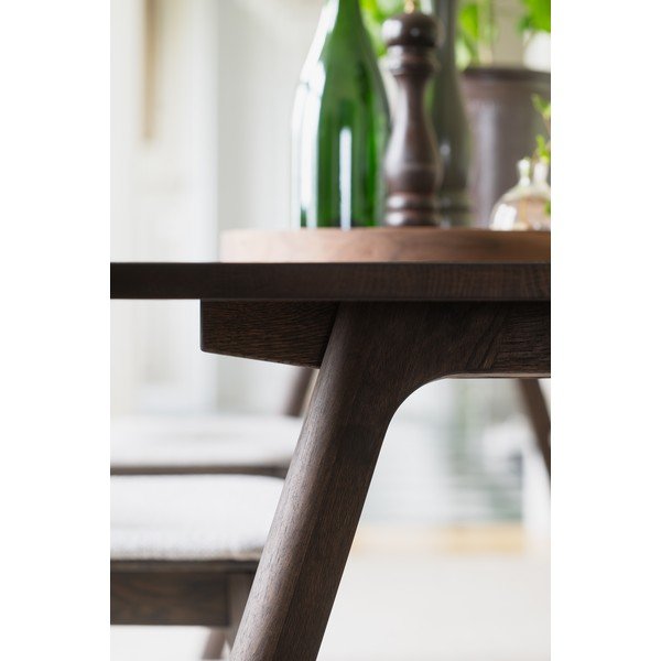 Ozola masīvkoka izvelkams ēdamgalds 95x220 cm Clapperton – Rowico-image-4