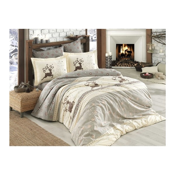 Ludovico kokvilnas poplīna gultasveļa ar palagu divguļamai gultai, 200 x 220 cm