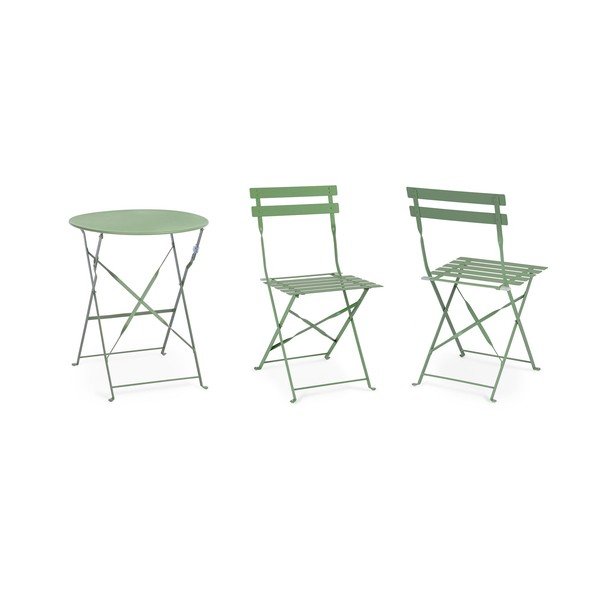 Salvijas zaļš tērauda dārza pusdienu komplekts 2 personām Austin – Bizzotto-image-2