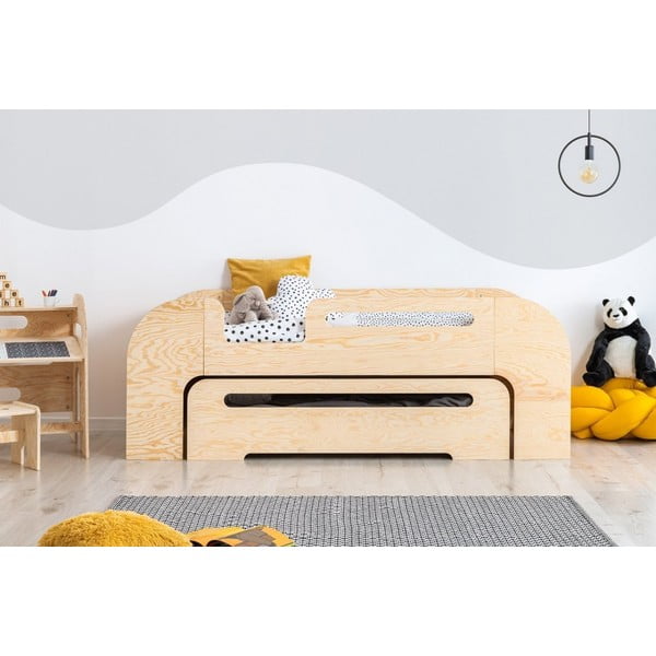 Dabīga toņa izvelkama bērnu gulta 70x160 cm AIKO – Adeko