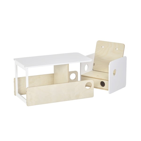 Balts/dabīga toņa bērnu barošanas krēsls Nuun – Kave Home-image-4