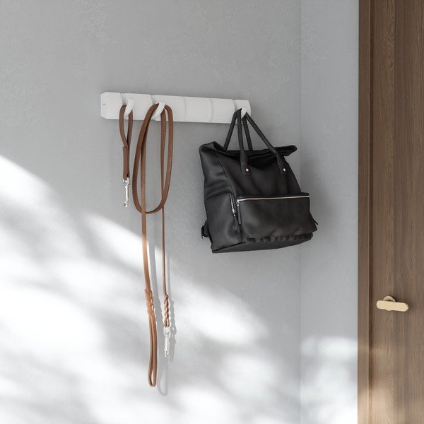 Matēti balts priedes masīvkoka sienas pakaramais 51 cm Flip – Umbra-image-1
