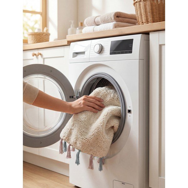 Krēmkrāsas mazgājams/ar rokām darināts kokvilnas bērnu paklājs ø160 cm Snuggle Sunna – Hanse Home-image-3