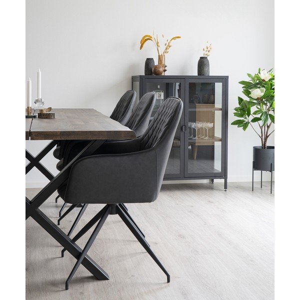 Tumši pelēks polsterēts ēdamistabas krēsls Harbo – House Nordic-image-1