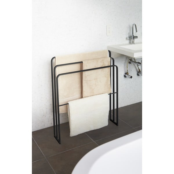 Melns dvieļu žāvētājs no metāla Yamazaki Tower-image-4