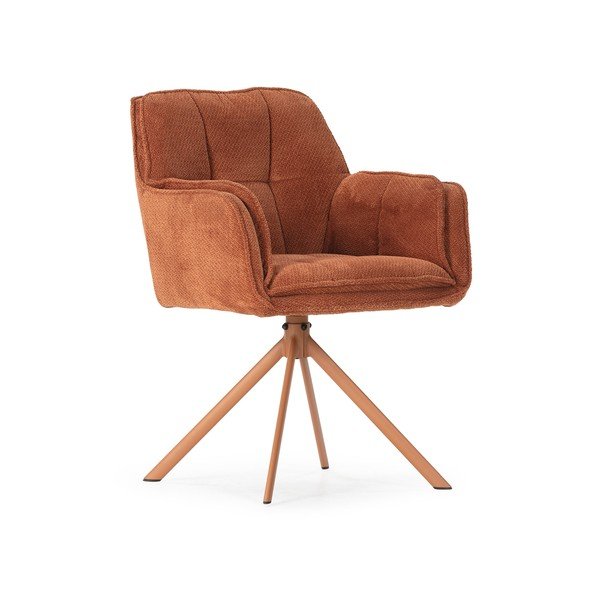 Terakotas oranži polsterēti ēdamistabas krēsli (2 gab.) Keiko – Marckeric