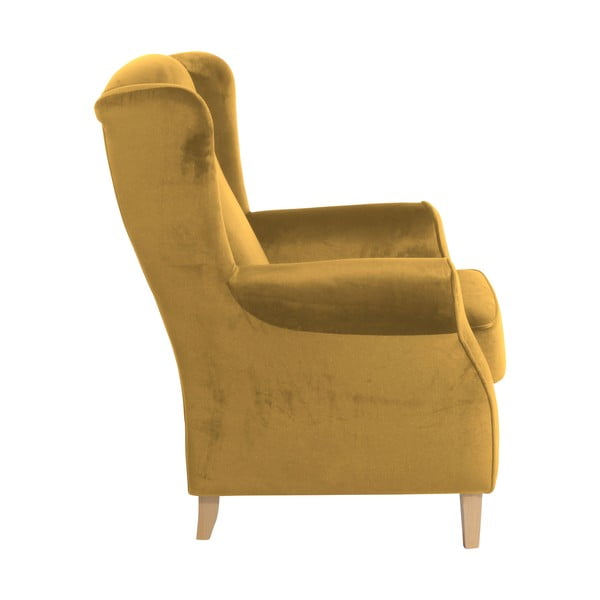 Dzeltens atpūtas krēsls Max Winzer Lorris Velour Corn-image-3