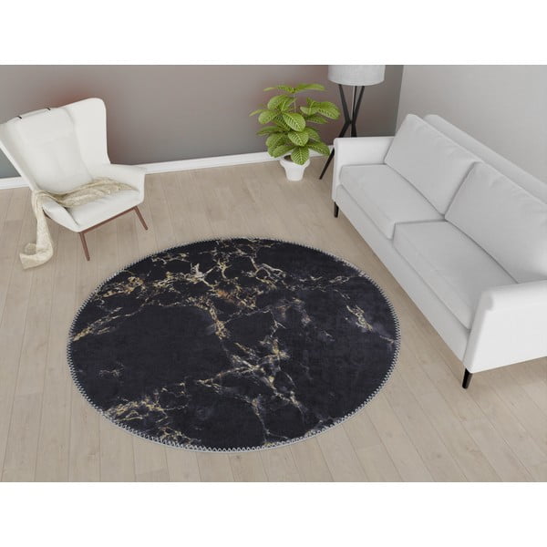 Pelēks apaļš paklājs ø 160 cm – Vitaus-image-1