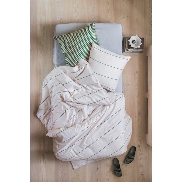 Bēša vienguļamā gultas veļa no kokvilnas satīna 140x200 cm Align – Mette Ditmer Denmark-image-2