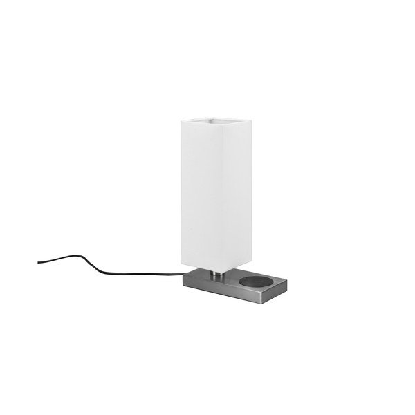 Galda lampa ar bezvadu lādētāju sudraba krāsā (augstums 35 cm) Haley – Reality-image-1