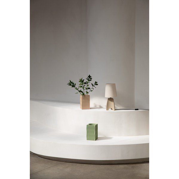 Bēša betona galda lampa ar auduma abažūru (augstums 45 cm) Saba – Zuiver-image-3