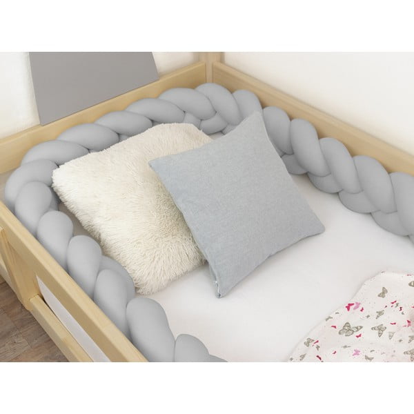 Pelēka aizsargājošā apmale bērnu gultiņai Benlemi Jersey, garums 500 cm