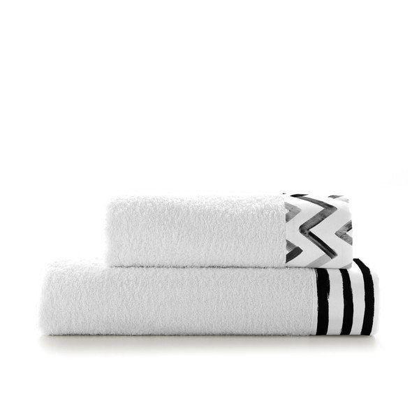 2 kokvilnas dvieļu komplekts Blanc Stripes-image-2