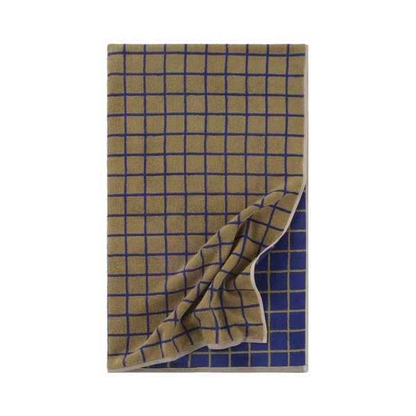 Zaļš/zils kokvilnas dvielis 90x150 cm Grid – Jotex