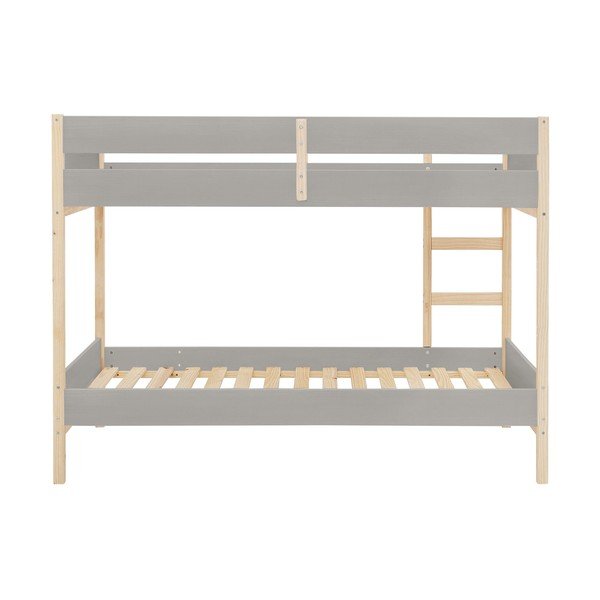 Pelēka/dabīga toņa priedes masīvkoka divstāvu bērnu gulta 90x200 cm Square – Støraa-image-3