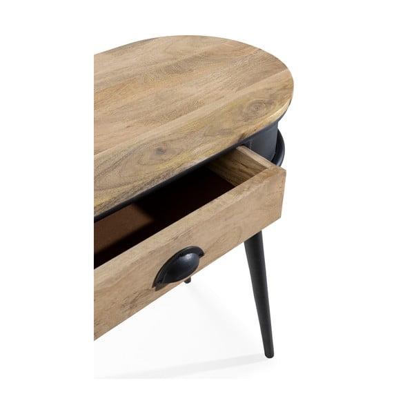 Melns/dabīga toņa konsoles galds 38x90 cm Delhi – MOME-image-4