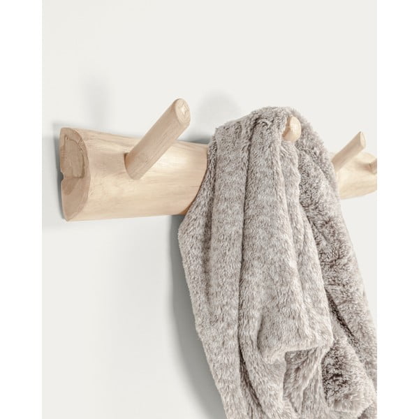 Dabīga toņa tīkkoka masīvkoka sienas pakaramais 63 cm Gaillech – Kave Home-image-2