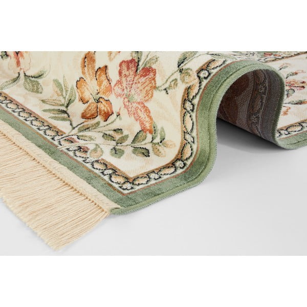 Zaļš/krēmkrāsas viskozes paklājs 195x300 cm Oriental – Nouristan-image-2