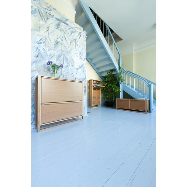 Dabīga toņa atverams apavu plaukts ar ozolkoka imitāciju NewEst – Woodman-image-1